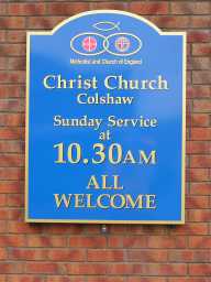 The new Christ Church sign
