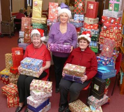 Operation Christmas Child
Eunice and helpers with some of the 214 shoe boxes
