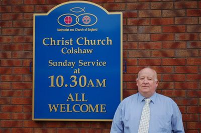 Derek Marshall outside Christ Church
