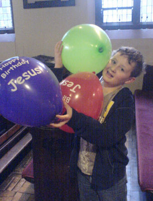 Balloon Hunt on Christmas Day Morning Service
