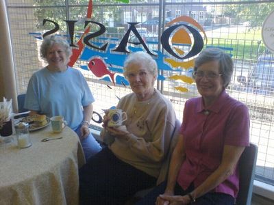 Customers enjoying a brew at the Oasis Coffee Shop
