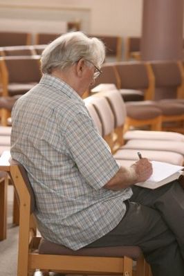 Parish Weekend - Rodney takes notes
